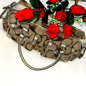 Coach bag satchel brown leather